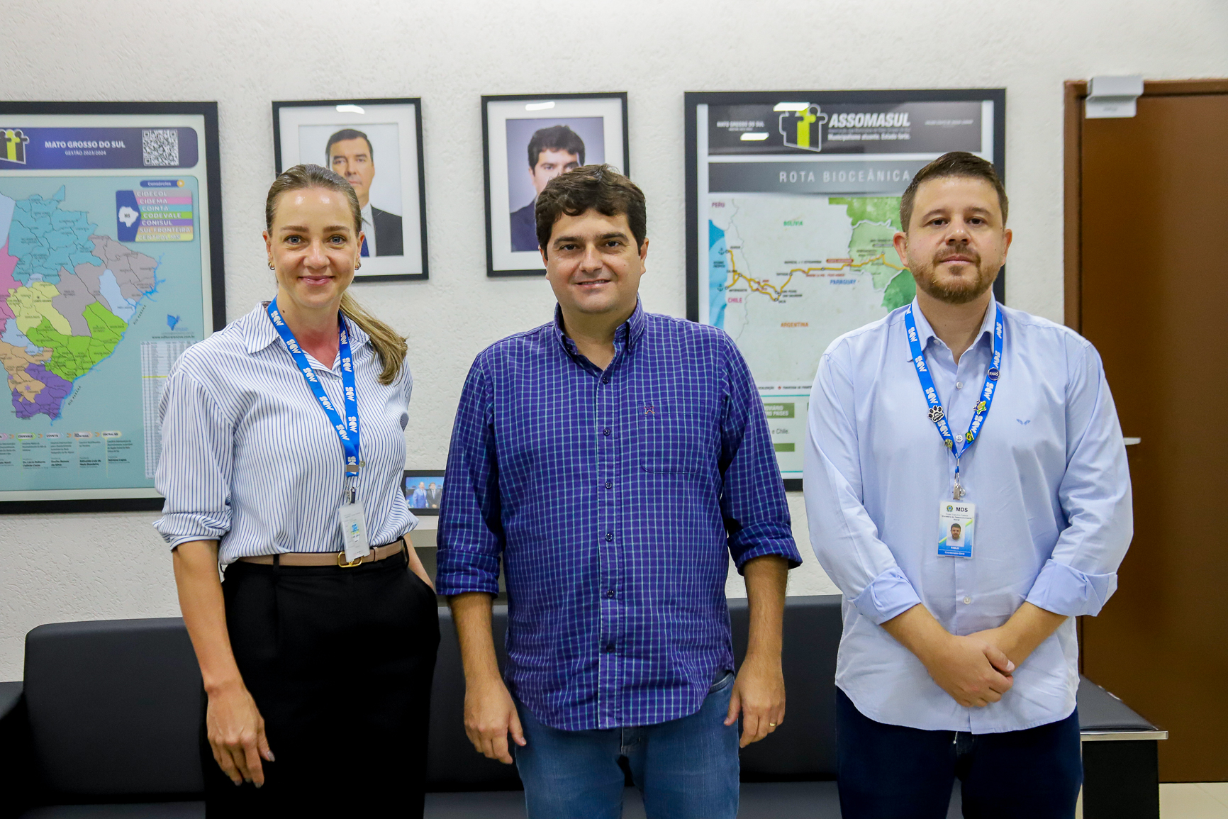 Presidente da Assomasul e prefeito de Nioaque, Valdir Júnior, cumpre agenda na entidade.